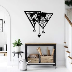 תמונת בחיתוך לייזר- מפת הגלובוס העולמית