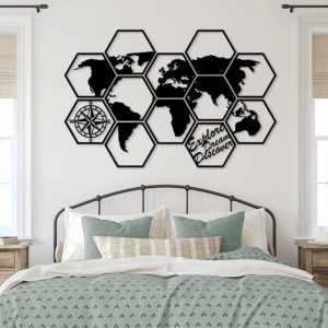 תמונת בחיתוך לייזר- מפת הגלובוס העולמית