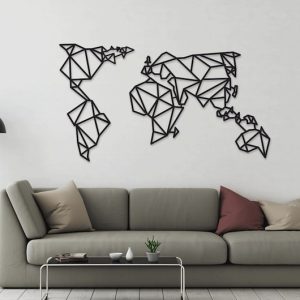 תמונת בחיתוך לייזר- מפת הגלובוס העולמית