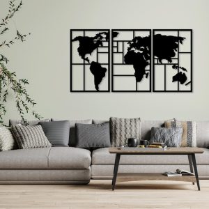 תמונת בחיתוך לייזר- מפת הגלובוס העולמית