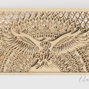 אמנות קיר מנדלה תלת-ממדית - תמונת שכבות בחיתוך לייזר