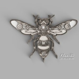 דבורת סטימפאנק -  קישוט רב-שכבתי - תמונת שכבות בחיתוך לייזר