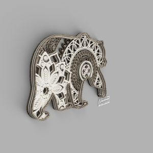 דובי קיר מעוצב - תמונת שכבות בחיתוך לייזר