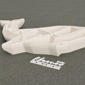 דולפין רב-שכבתי - תמונת שכבות בחיתוך לייזר