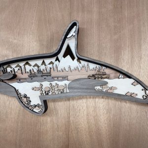 יצירת אומנות אורקה בשבע שכבות - תמונת שכבות בחיתוך לייזר