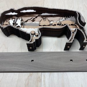 יצירת אומנות ביסון בשבע שכבות - תמונת שכבות בחיתוך לייזר