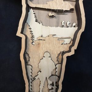 יצירת אומנות חייל בשכבות - תמונת שכבות בחיתוך לייזר