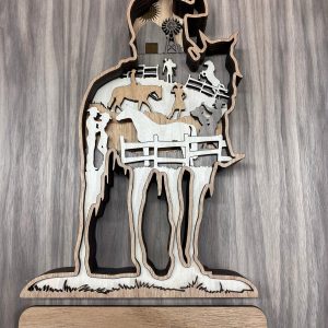 יצירת אומנות רוכב קאווי על סוס - 7 שכבות - תמונת שכבות בחיתוך לייזר