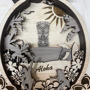 יצירת אמנות אננס הוואי בשבע שכבות - תמונת שכבות בחיתוך לייזר