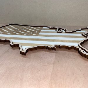 יצירת אמנות דו-שכבתית של ארצות הברית ודגלה - תמונת שכבות בחיתוך לייזר