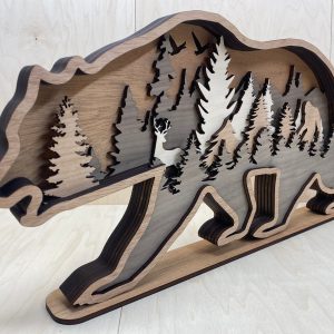 יצירת דוב רב-שכבתית - תמונת שכבות בחיתוך לייזר