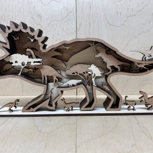 יצירת דינוזואר רב-שכבתית - תמונת שכבות בחיתוך לייזר