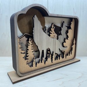 יצירת זאב בשבעה שכבות - תמונת שכבות בחיתוך לייזר