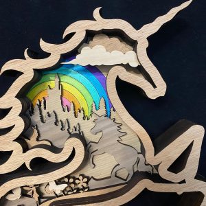 יצירת יוניקורן רב-שכבתית - תמונת שכבות בחיתוך לייזר