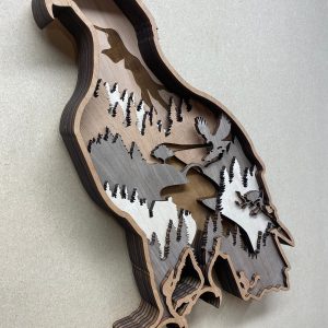 יצירת נשר בשבע שכבות - תמונת שכבות בחיתוך לייזר