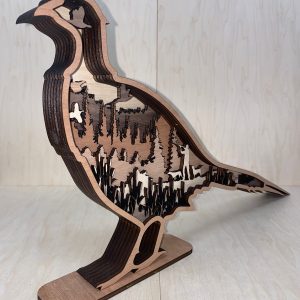 יצירת פאזל פיזית בשבע שכבות - פיסת אמנות של פזנט - תמונת שכבות בחיתוך לייזר