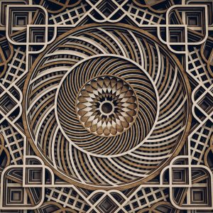 מנדלה מוארת 12 שכבות - תמונת שכבות בחיתוך לייזר