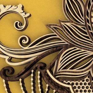 מנדלה מעוצבת - תמונת שכבות בחיתוך לייזר