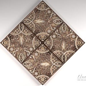 מנדלה מעוצבת - תמונת שכבות בחיתוך לייזר