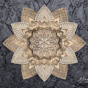 מנדלה מעוצבת - תמונת שכבות בחיתוך לייזר