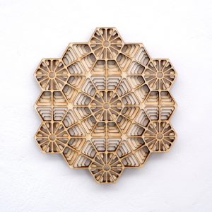 מנדלה מעוצבת - גיאומטרי רב-שכבתי לקישוט - תמונת שכבות בחיתוך לייזר