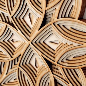 מנדלה פרחונית - רב-שכבתי לקישוט - תמונת שכבות בחיתוך לייזר