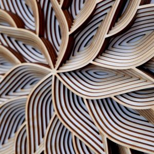 מנדלה פרחונית - רב-שכבתי לקישוט - תמונת שכבות בחיתוך לייזר