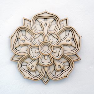 מנדלה פרחונית - רב-שכבתי לקישוט - תמונת שכבות בחיתוך לייזר