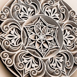 מנדלה רב שכבתית - תמונת שכבות בחיתוך לייזר