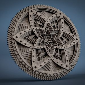 מנדלה רב שכבתית - תמונת שכבות בחיתוך לייזר