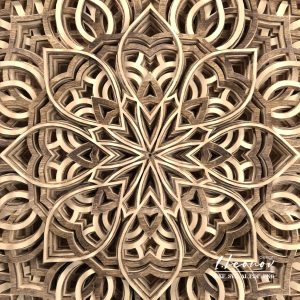 מנדלה רב-שכבתית בעבודת יד - תמונת שכבות בחיתוך לייזר