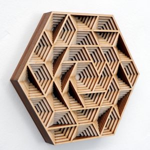 מנדלה רב-שכבתית מעוצבת - תמונת שכבות בחיתוך לייזר