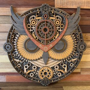 מנדלת ינשוף תלת-ממדית - תמונת שכבות בחיתוך לייזר