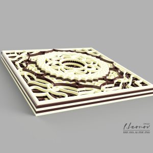 מנדלת שכבות מעוצבת - תמונת שכבות בחיתוך לייזר