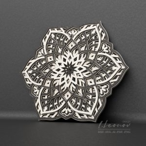 מנדלת שכבות מעוצבת - תמונת שכבות בחיתוך לייזר