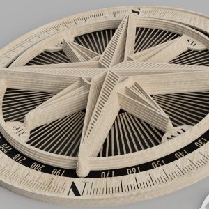 מצפן רב-שכבתי - תמונת שכבות בחיתוך לייזר