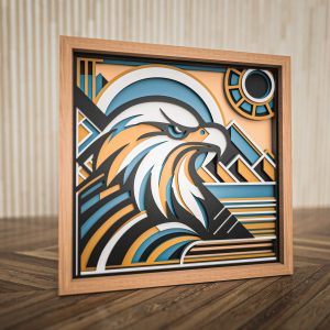 נשר דקורטיבי תלת-ממדי - תמונת שכבות בחיתוך לייזר