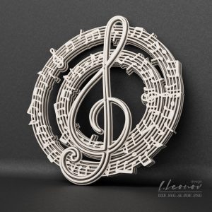 עיטורי מוסיקה רב שכבתיים - תמונת שכבות בחיתוך לייזר