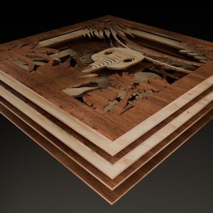 פיל חמוד בתלת מימד - תמונת שכבות בחיתוך לייזר