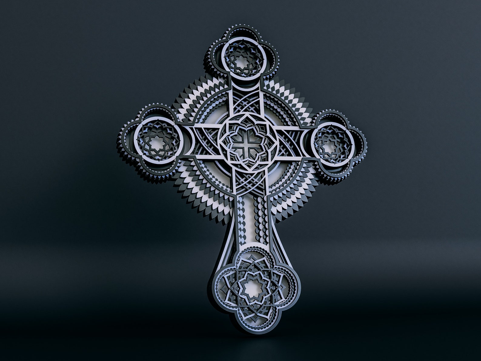 צלב מעוצב עם תאורת LED – תמונה 2