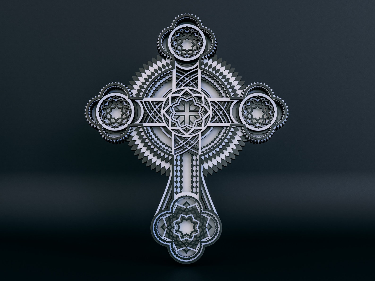 צלב מעוצב עם תאורת LED – תמונה 3