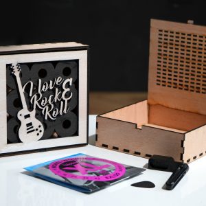 קופסת מתנה לגיטריסטים - 5 עיצובים שונים - תמונת שכבות בחיתוך לייזר