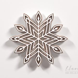 קישוט חג המולד תלת-ממדי - תמונת שכבות בחיתוך לייזר