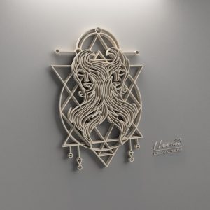 קישוט קיר גמיני - תמונת שכבות בחיתוך לייזר