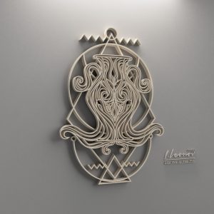 קישוט קיר מזל דלי - תמונת שכבות בחיתוך לייזר