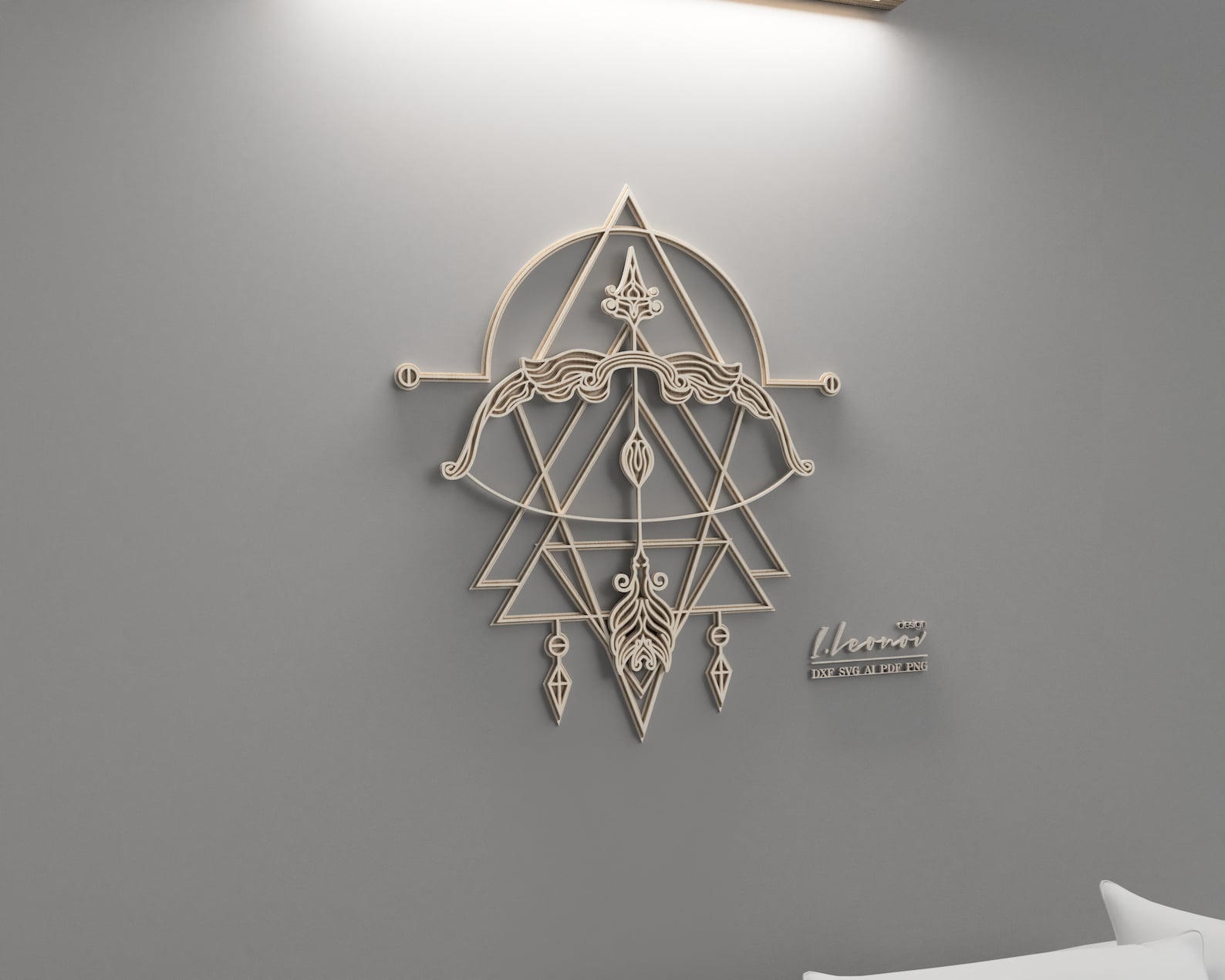 קישוט קיר מזל קשת - תמונת שכבות בחיתוך לייזר