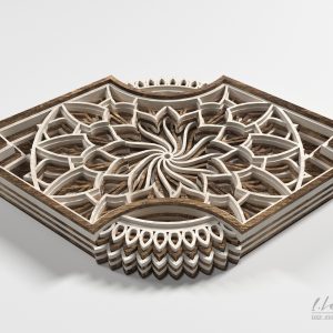 קישוט קיר מנדלה רב-שכבות - תמונת שכבות בחיתוך לייזר