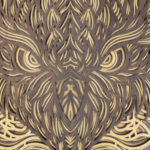 קישוט קיר רב-שכבתי של ינשוף - תמונת שכבות בחיתוך לייזר