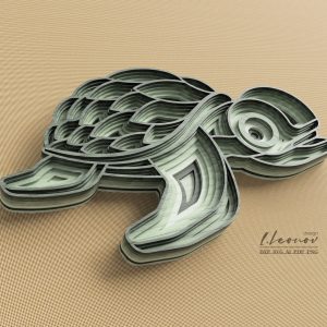 קישוט קירות צב רב-שכבתי - תמונת שכבות בחיתוך לייזר