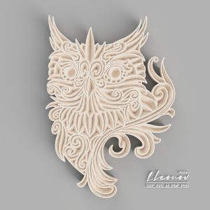 קישוט קירות רב-שכבתי של ינשוף - תמונת שכבות בחיתוך לייזר